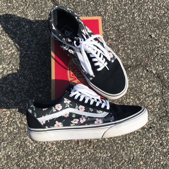 vans vintage floral blue graphite